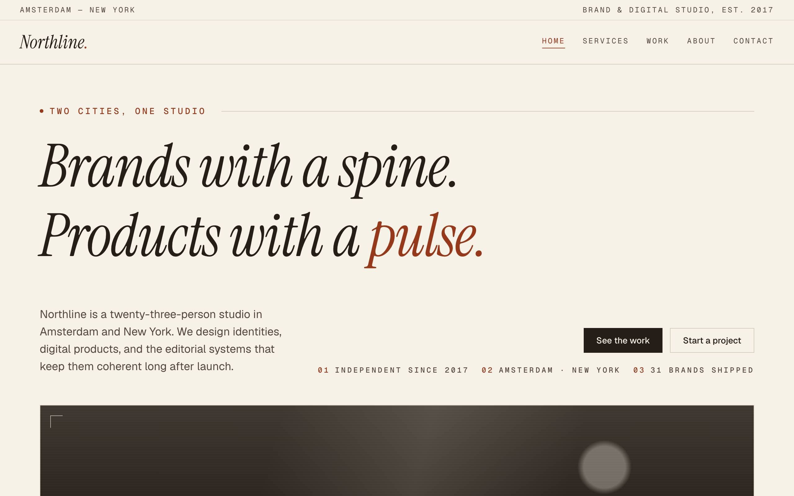 Agency Studio template — home page concept poster