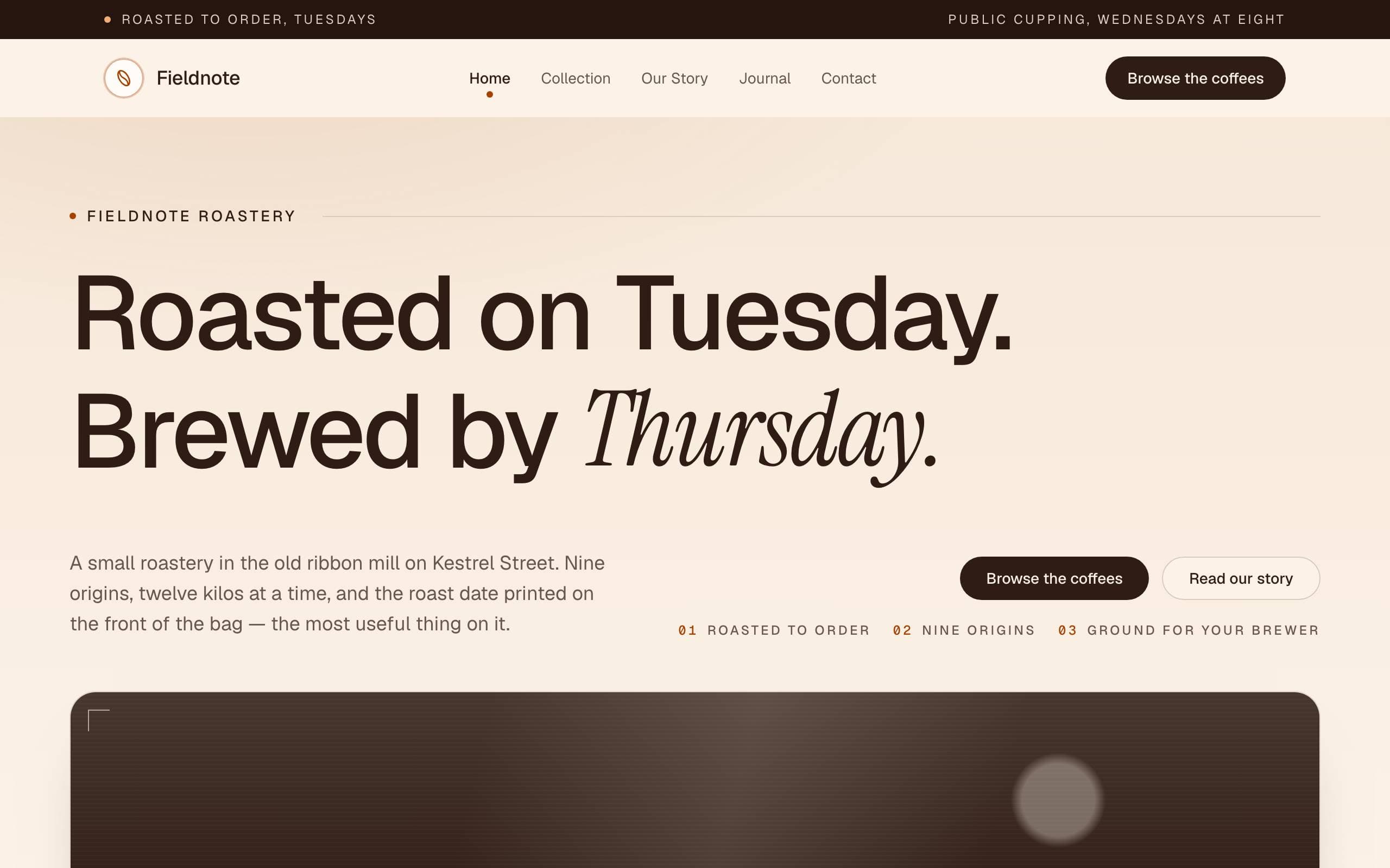 Commerce Brand template — home page concept poster