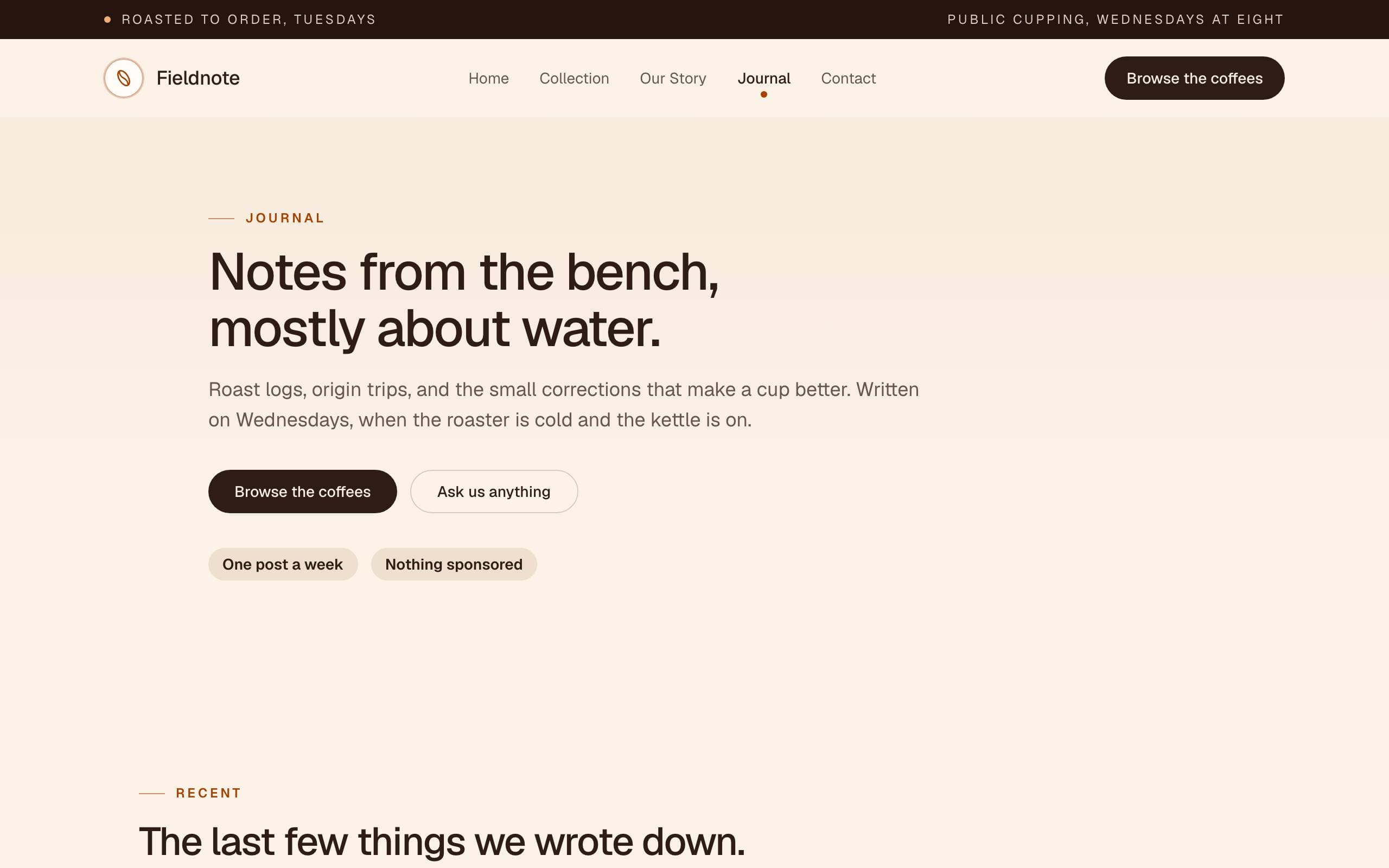 Commerce Brand template — Journal page concept poster