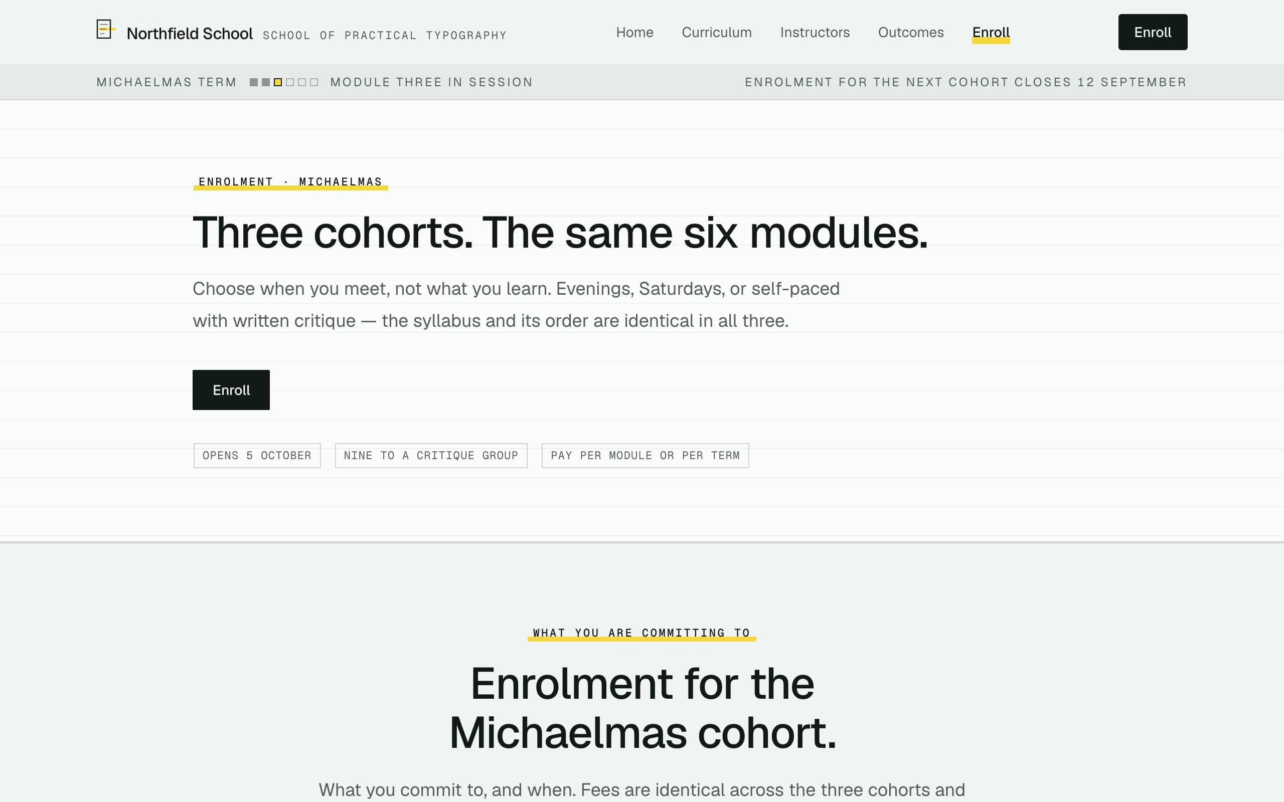 Education Course template — Enroll page concept poster