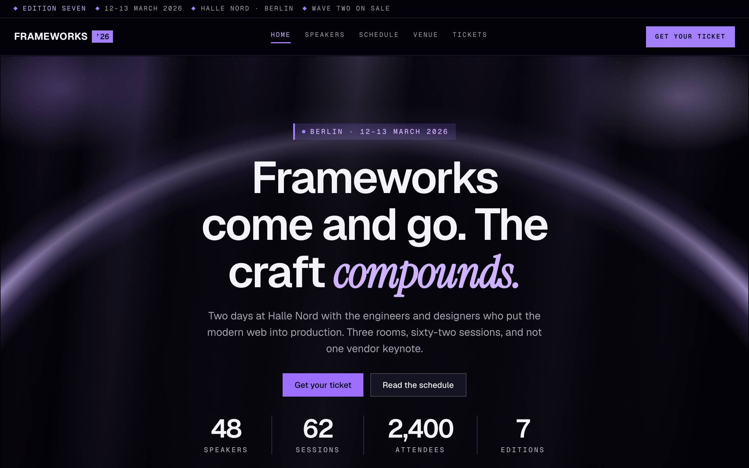 Event Conference template — home page concept poster