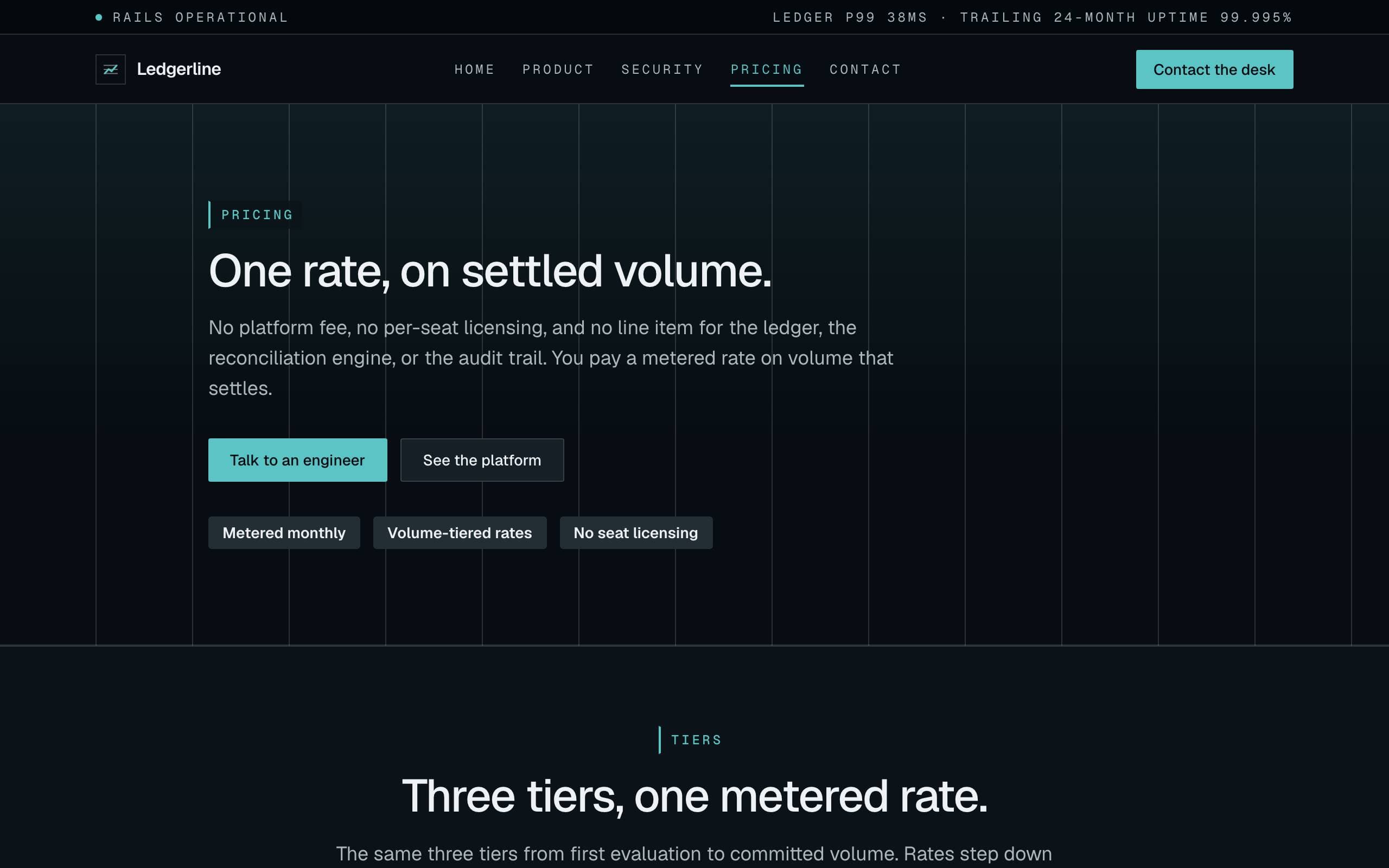 Fintech Trust template — Pricing page concept poster