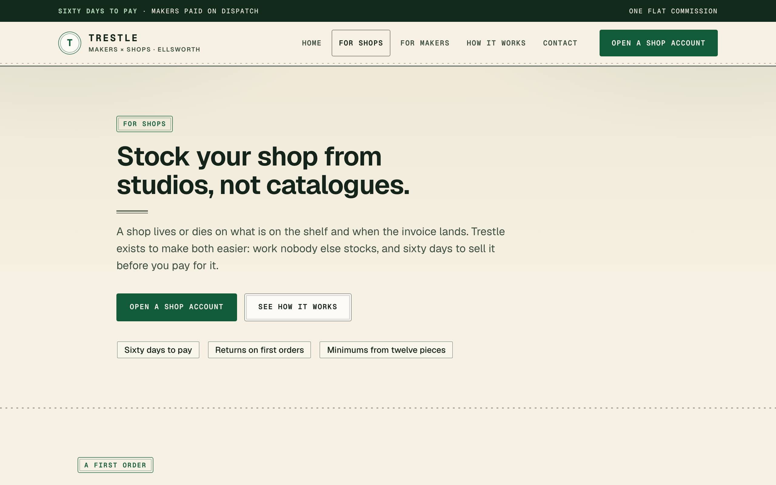 Marketplace Wholesale template — For shops page concept poster