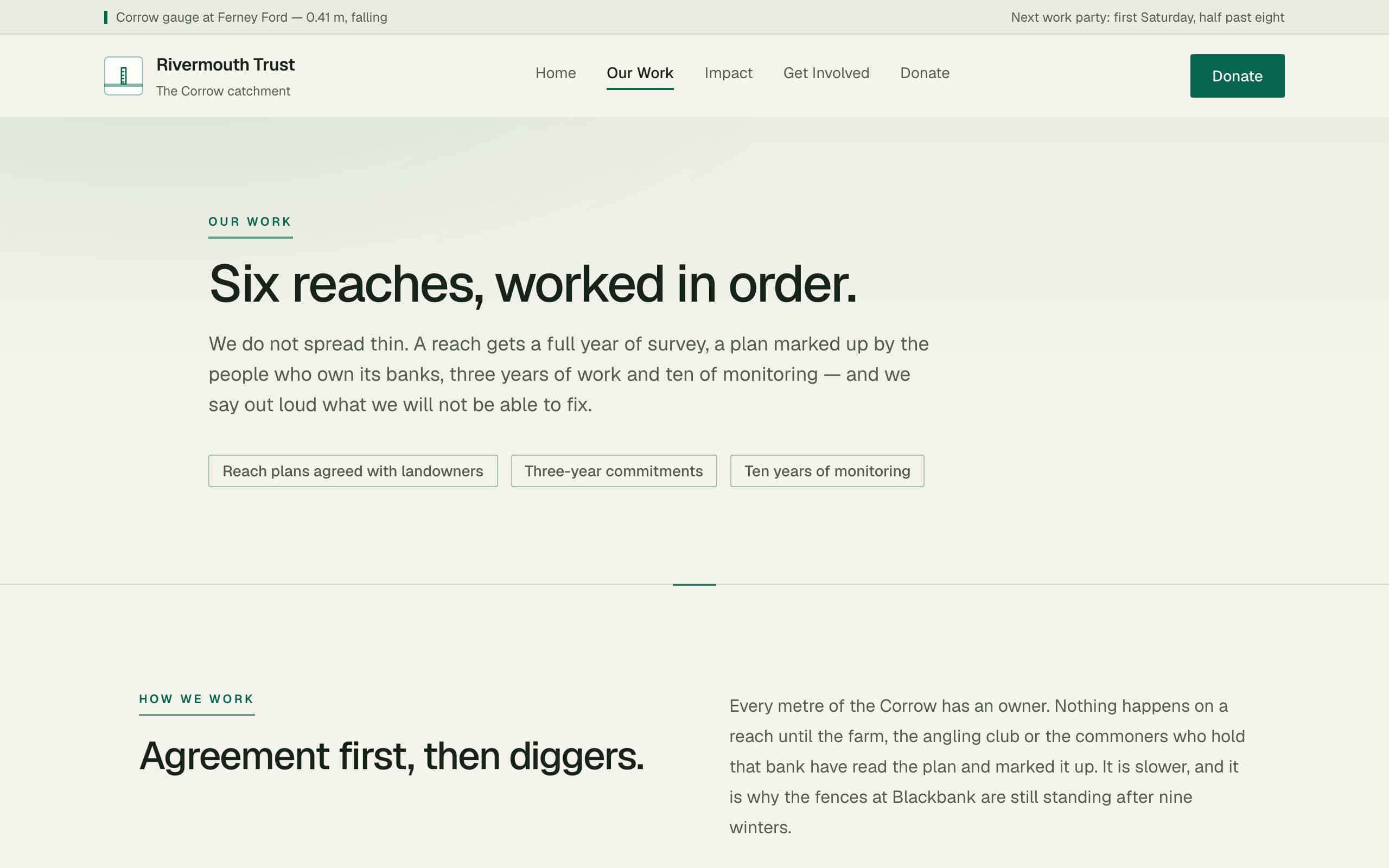 Nonprofit Cause template — Our Work page concept poster
