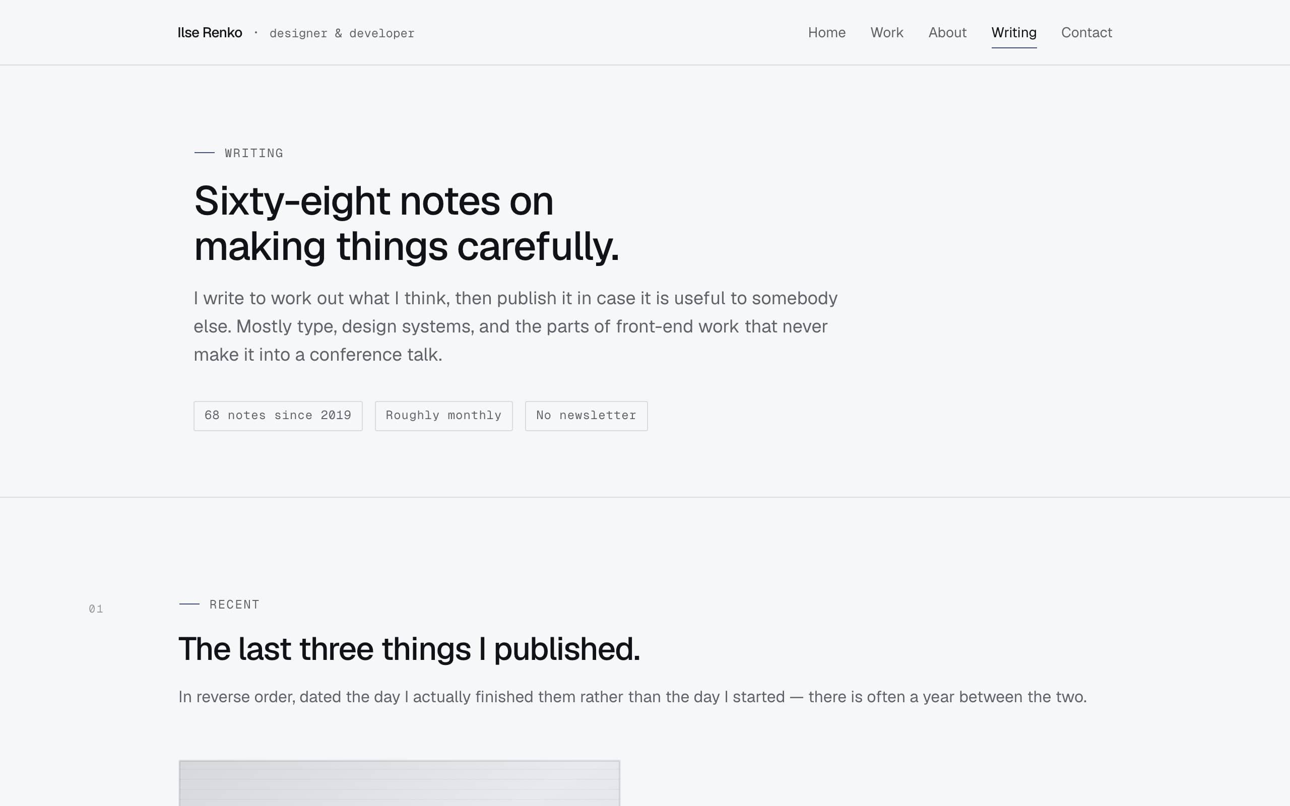 Portfolio Solo template — Writing page concept poster