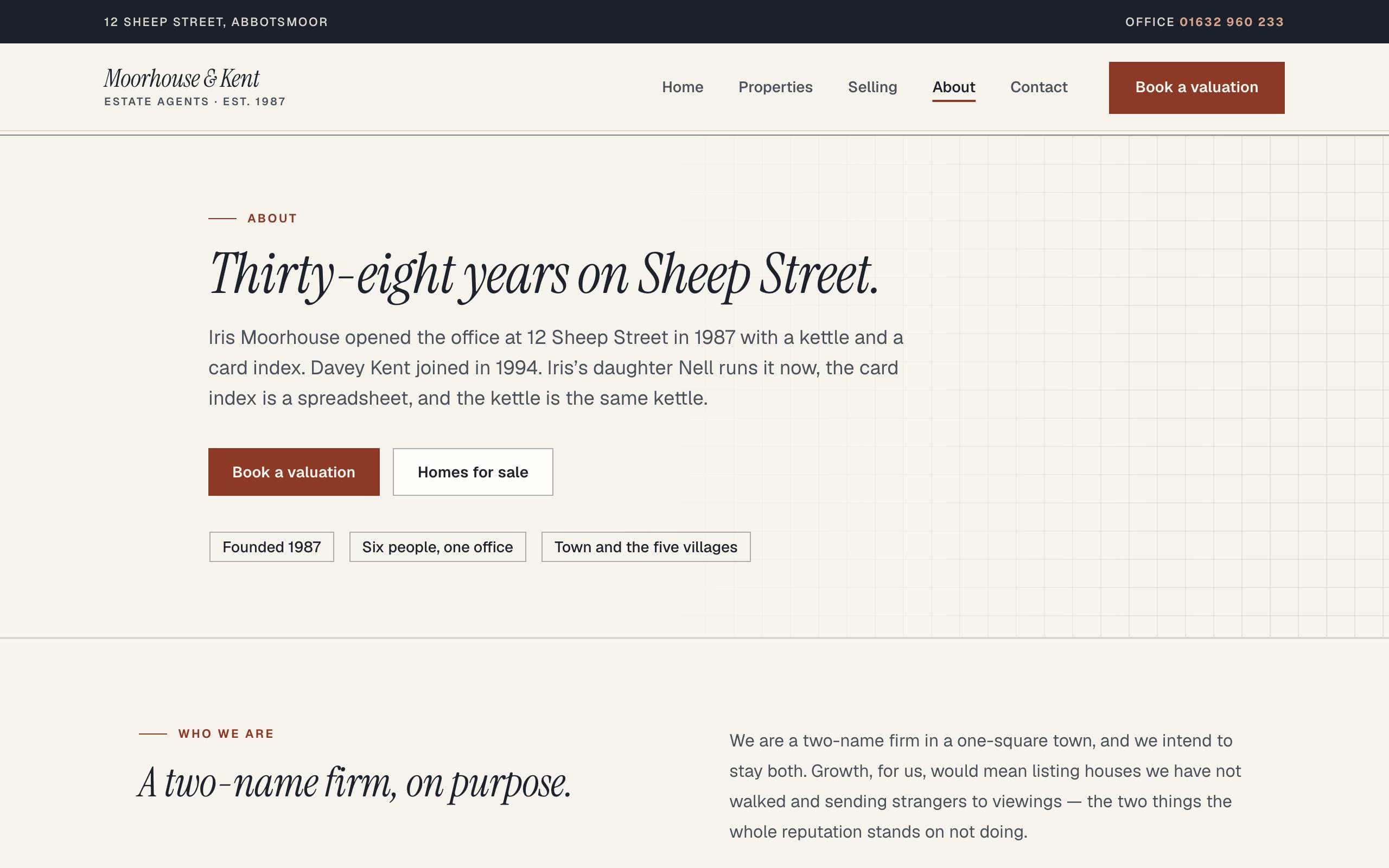 Real Estate Listing template — About page concept poster
