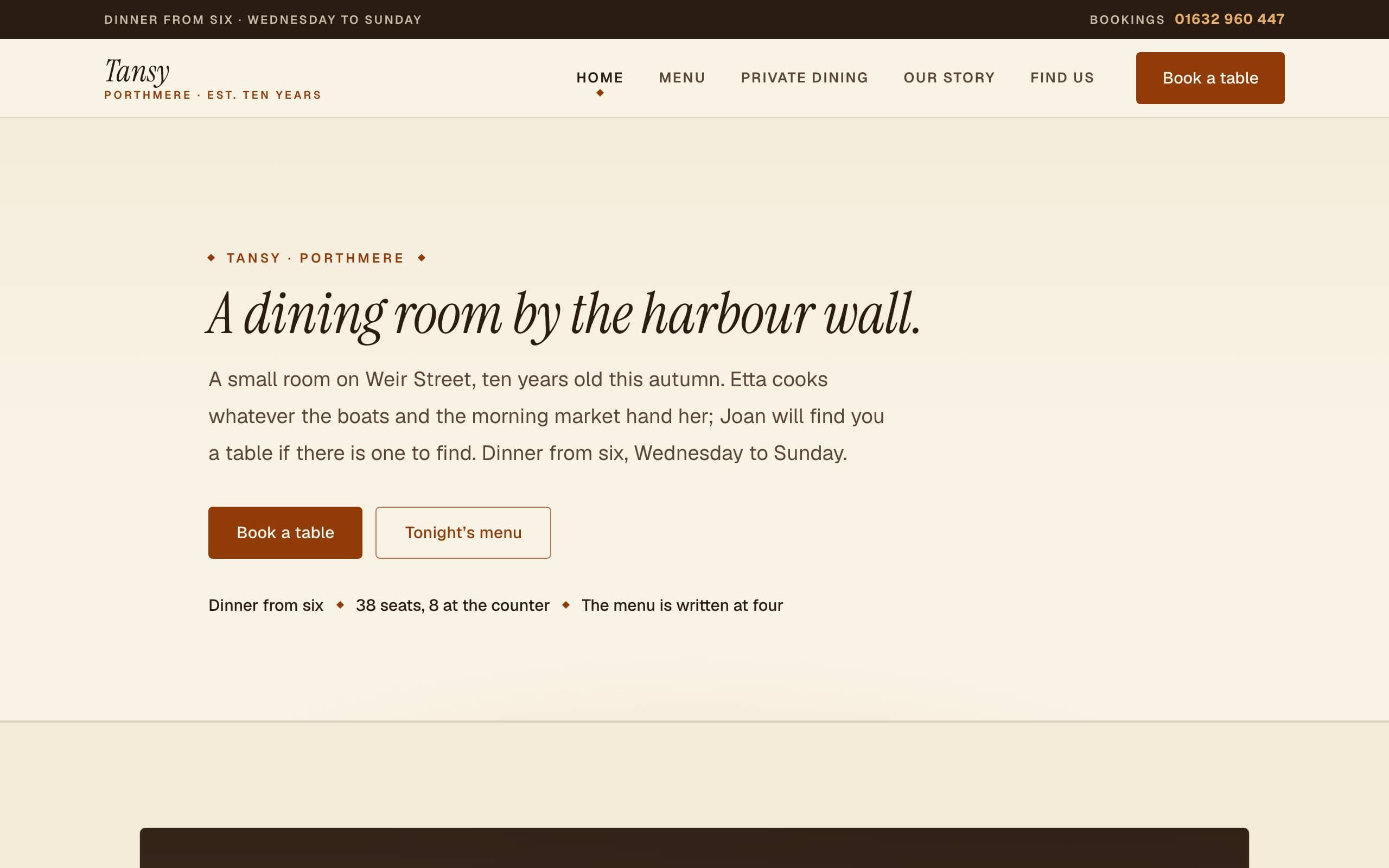 Restaurant Bistro template — Home page concept poster