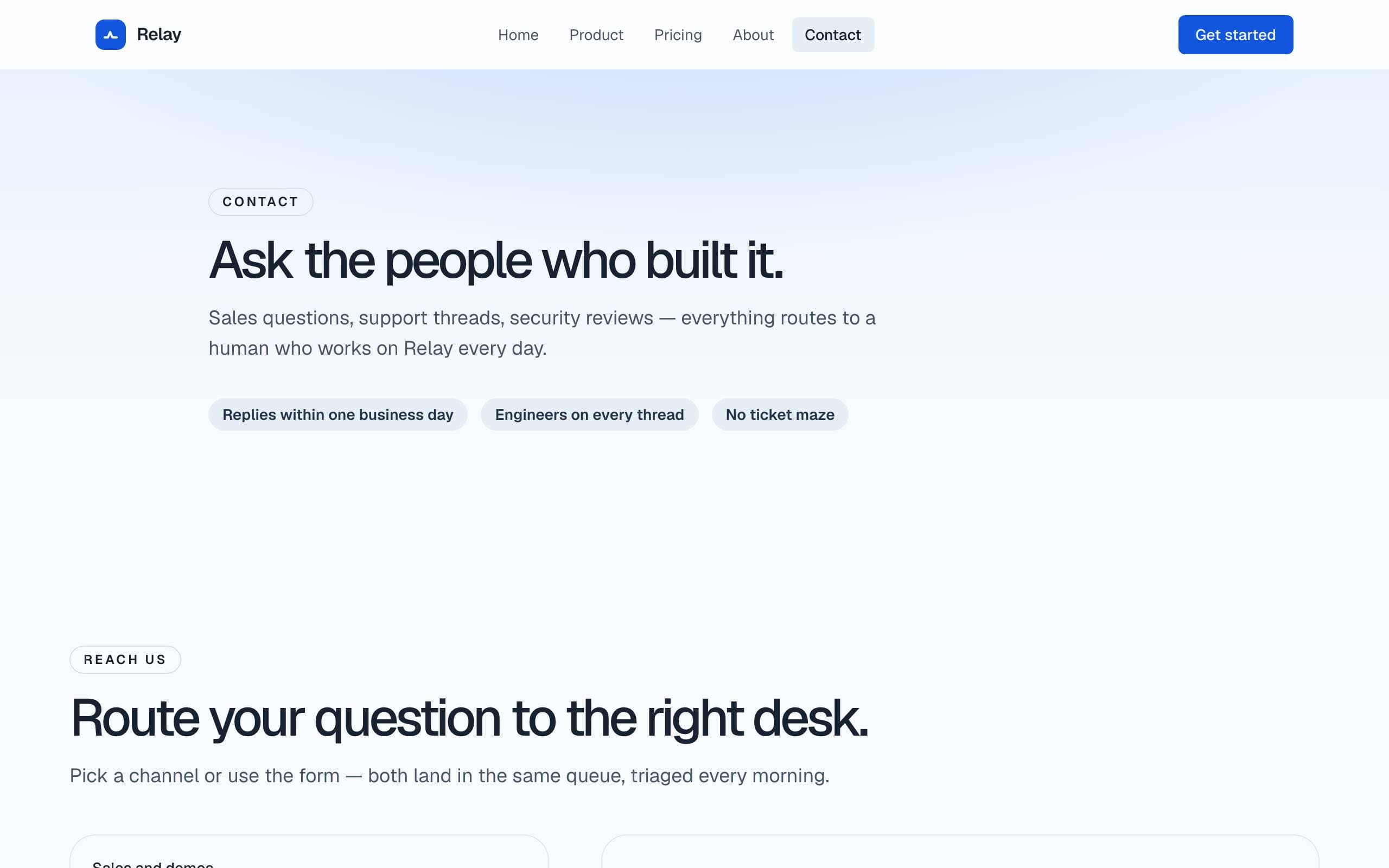 SaaS Launch template — Contact page concept poster