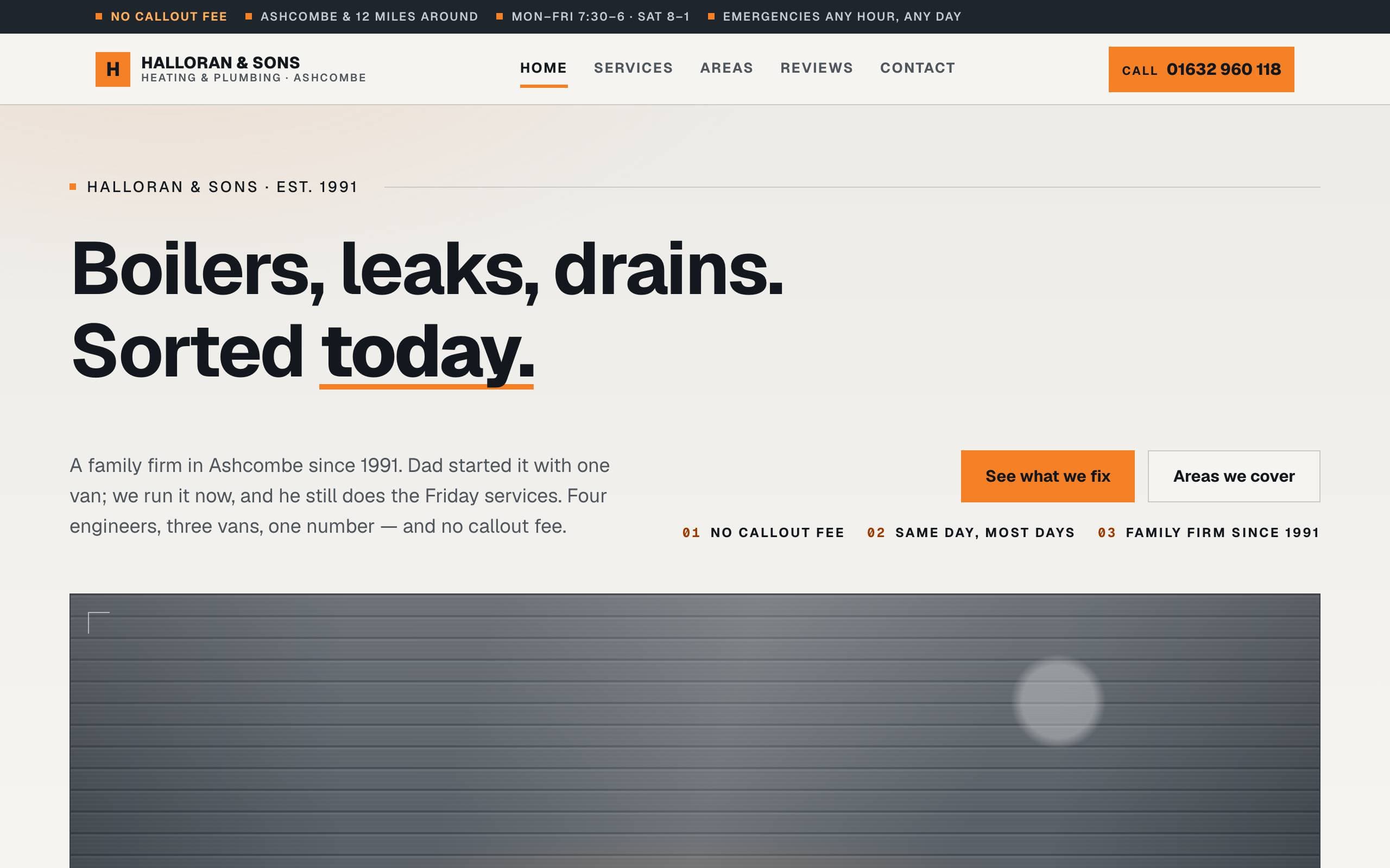 Trade Service template — home page concept poster