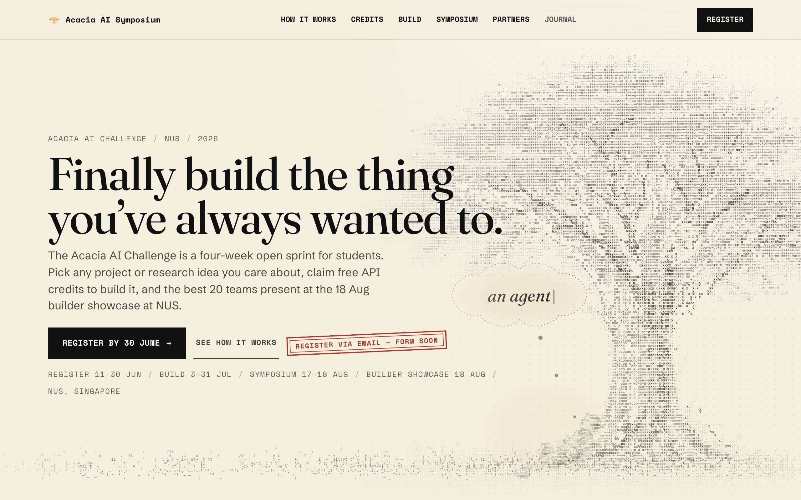 Screenshot of the Acacia AI Symposium homepage